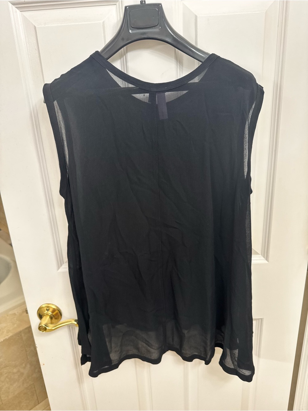 Wilt Black Sheer Layered Sleeveless Tank